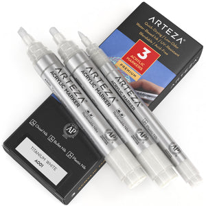 A001 Titanium White Acrylic Markers