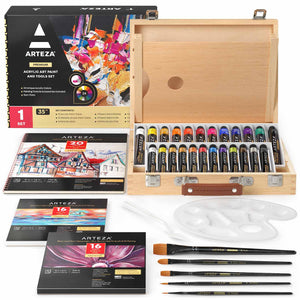 Acrylic Paint & Tool Art Set- 35 Pieces