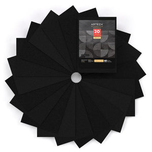 Adhesive Felt Fabric, Black - Set of 20 Sheets