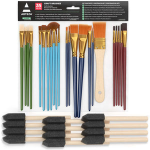 Arteza Craft Paint Brushes 35 Pieces