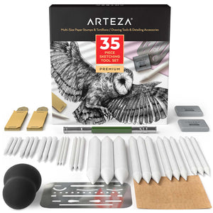 Drawing & Detailing Accessory Tools - 35 Piece Set