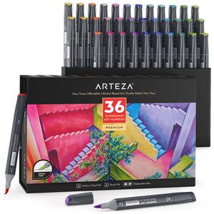 EverBlend™ Ultra Art Markers, Brush Nib, Deco Tones - Set of 36