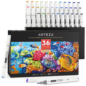 EverBlend™ Ultra Art Markers, Ocean Tones - 36 Colors