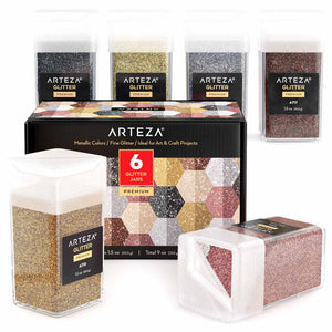 Arteza Fine Glitter Metallic Colors