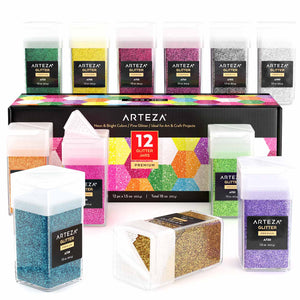 Arteza Fine Glitter Neon and Bright