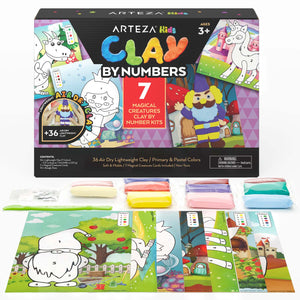 Kids Clay By Numbers Kit, Magical Creatures