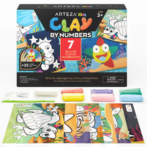 Kids Clay By Numbers Kit, Sea Life