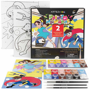 Kids Paint by Numbers Kit, Superheroes