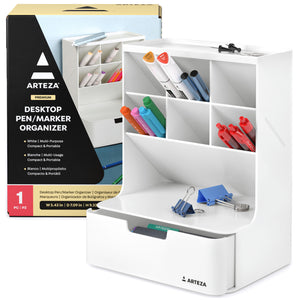 Desktop Pen & Marker Organizer, White