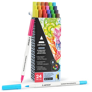 EverBlend® Ultra H2O Brush Pens, Bright & Neon Tones - Set of 24