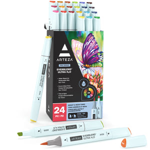 EverBlend™ Ultra H2O Markers, Bright & Neon, Dual-Tip - Set of 24