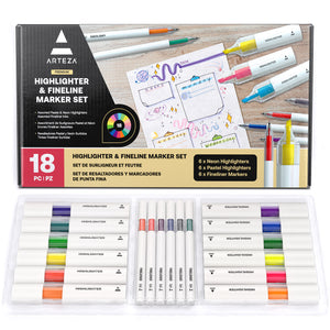 18 Piece Highlighter & Fineliner Set