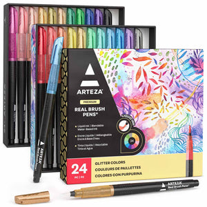 Real Brush Pens® Glitter Liquid Ink - Set of 24