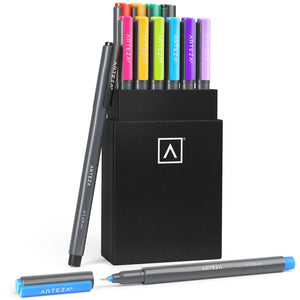 Micro-Line Pen, 0.1 Assorted Japanese Ink- Set of 12