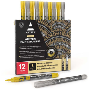 Acrylic Markers, Metallic Silver and Gold