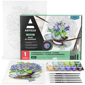 Paint by Numbers, Floral Hydrangea - Advanced Level Kit