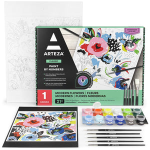 Paint by Numbers, Modern Flowers - Intermediate Level Kit