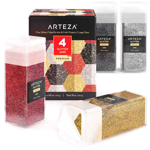 Fine Glitter, Red, Gold, Silver and Graphite