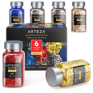 Arteza Chunky Glitter, Assorted Shapes & Colors 