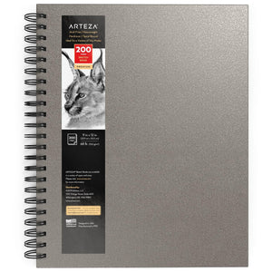 Sketchbook, Spiral-Bound Hardcover, Gray, 9