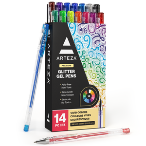 Gel Ink Pens, Glitter - Set of 14