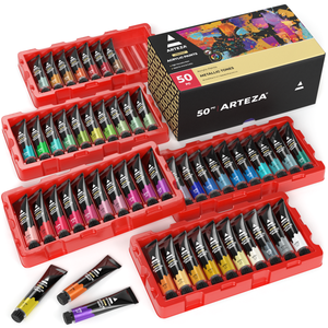 Metallic Acrylic Paints, 12ml - Set of 50
