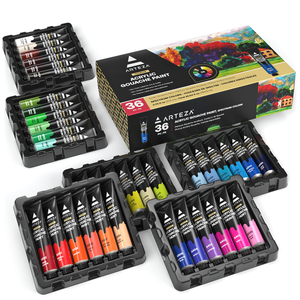 Acrylic Gouache Paint, Spectrum Tones - Set of 36