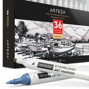 EverBlend™ Art Markers, Gray Tones - Set of 36