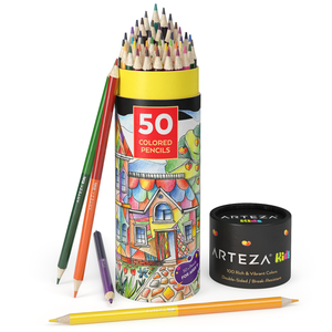 Kids Colored Pencils, Double Sided- Set of 50