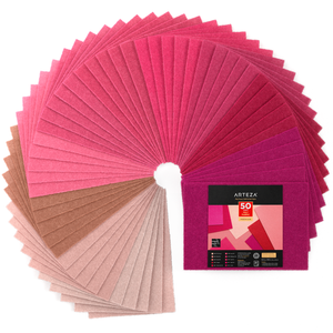 Stiff & Soft Felt Fabric, Pink Tones - Set of 50 Sheets