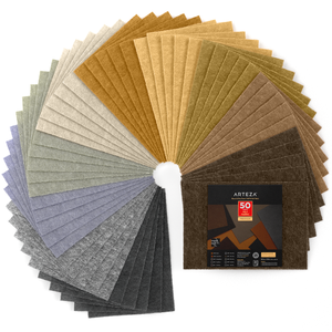Stiff & Soft Felt Fabric, Brown & Gray Tones - Set of 50 Sheets